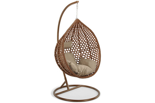 Hanging Cocoon Chair BALI, in-/outdoor, brown