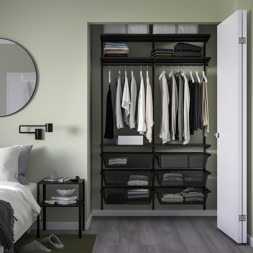 BOAXEL Wardrobe combination, anthracite, 125x40x201 cm
