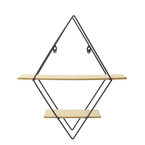Wall Shelf for Plants Diamond, black/natural