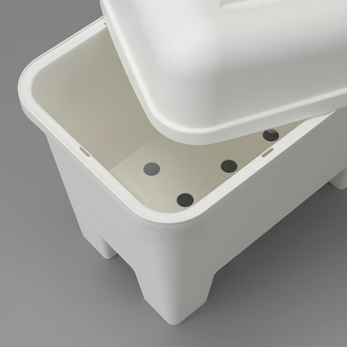 BURSJÖN Stool with storage, white