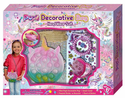 Pecoware PopIt Decorative Bag Hair Accessories Unicorn 6+