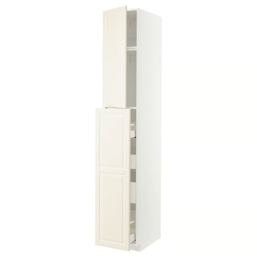 METOD / MAXIMERA Hc w p-o func 1dr/4drw, white/Bodarp grey-green, 40x60x240 cm