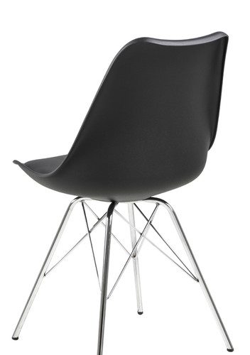 Chair Eris, 1pc, PP/faux leather, black/chrome