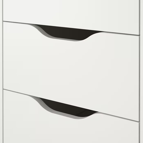 ALEX Drawer unit on castors, white/black, 36x76 cm