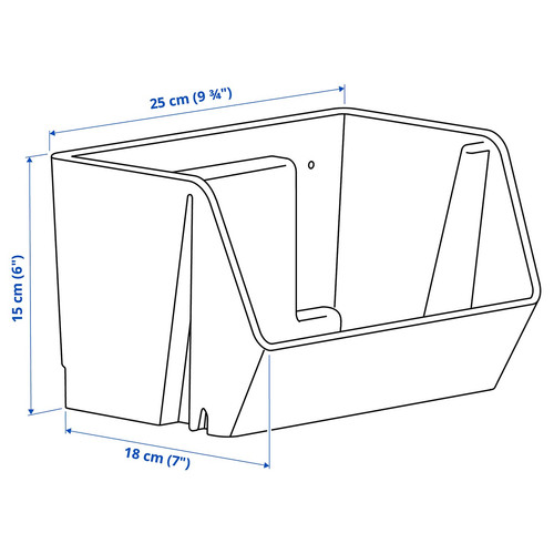 FODERTRÅG Organiser for desk/wall, grey-blue, 25x18x15 cm