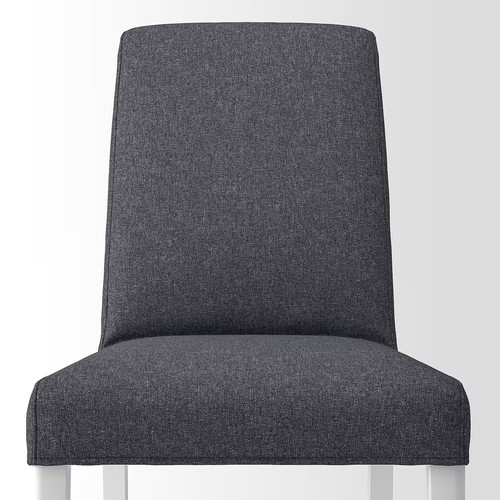 BERGMUND Chair, white/Gunnared medium grey