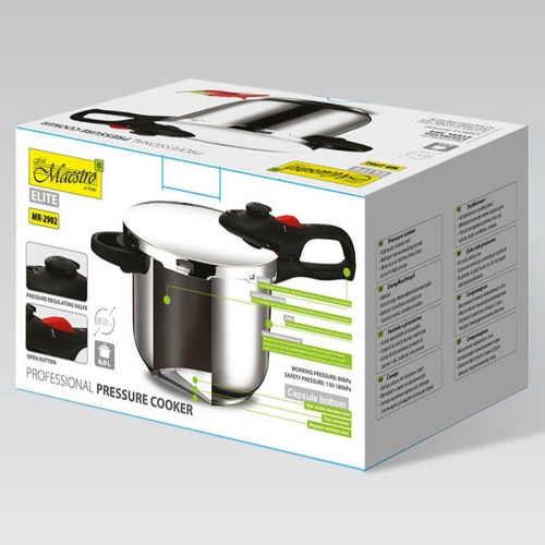 Feel Maestro Stainless Steel Pressure Cooker6.0l 22cm 80kPa MR-2902