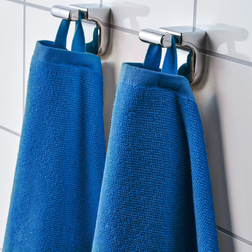 VÅGSJÖN Washcloth, bright blue, 30x30 cm