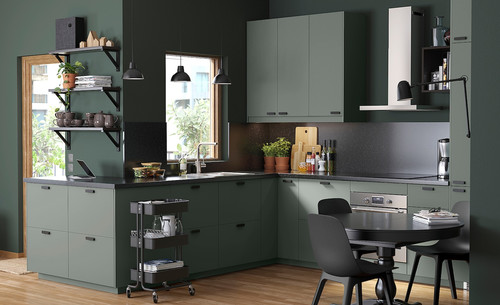 METOD Wall cabinet horizontal, white/Bodarp grey-green, 80x40 cm