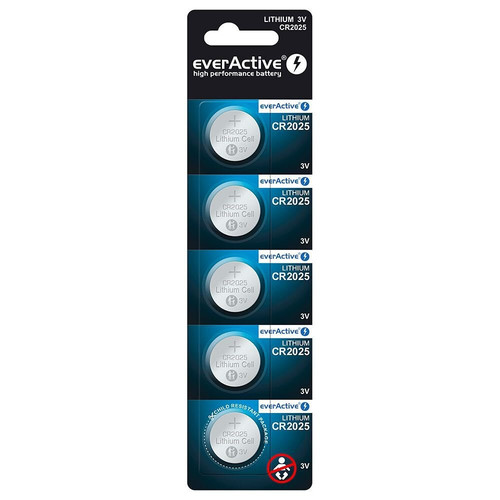 EverActive Lithium Batteries 3V CR2025, 5 pack