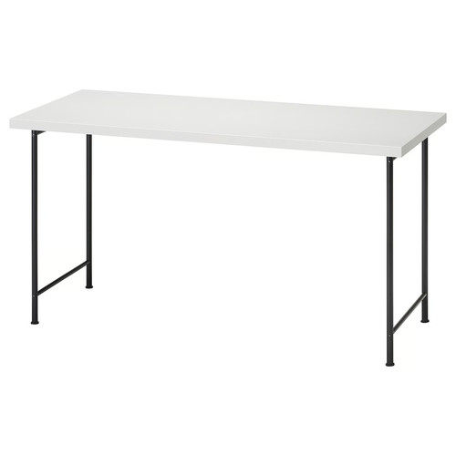 LAGKAPTEN / SPÄND Desk, white/black, 140x60 cm