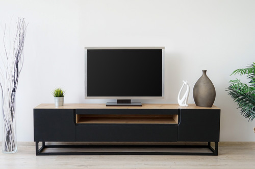 TV Cabinet Loftia 200 cm, metal legs, artisan/matt black