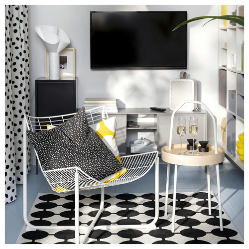 BJÖRKGRÅMAL Cushion cover, black/white, 50x50 cm