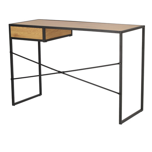 Desk Oxford with Drawer, oak/black