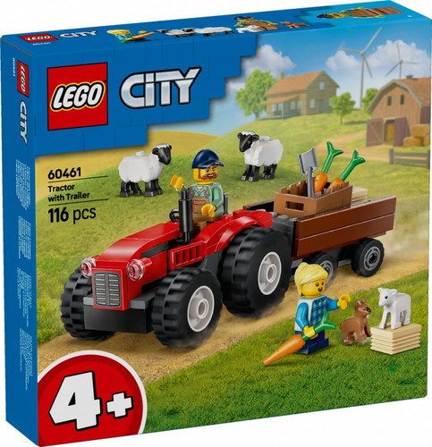 LEGO City Red Farm Tractor with Trailer & Sheep 4+
