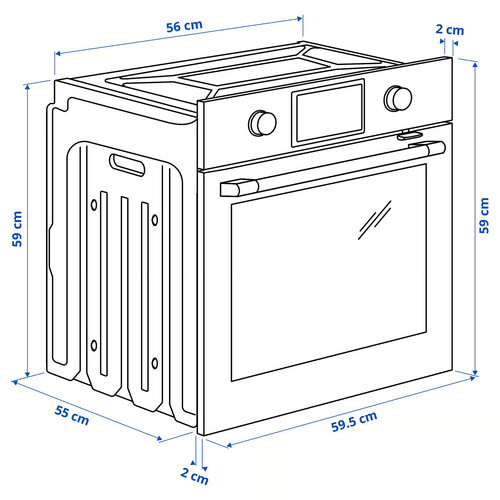STENABY True fan oven, added steam function bake function/black IKEA 500
