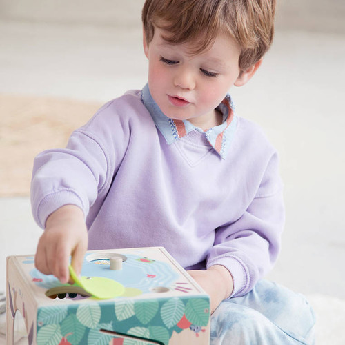 LILLIPUTIENS Wooden Activity Cube - Farm 12m+