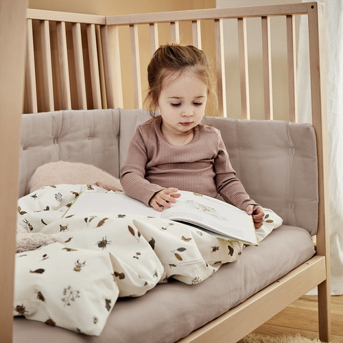 LEANDER Sheet for baby cot 2 pcs, cappucino