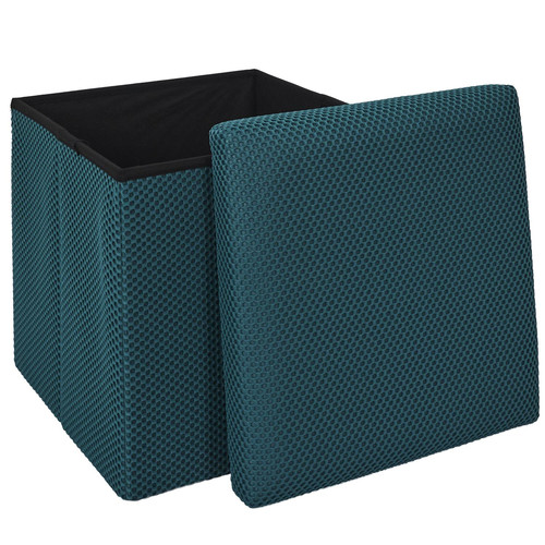 Folding Storage Pouffe Vels Atom, turquoise