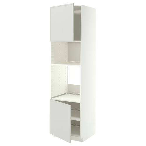 METOD Hi cb f oven/micro w 2 drs/shelves, white/Aspudden light grey, 60x60x220 cm