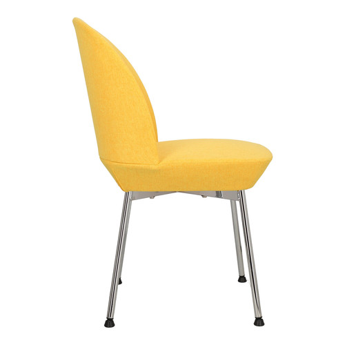 Upholstered Chair Cloe, yellow/chrome