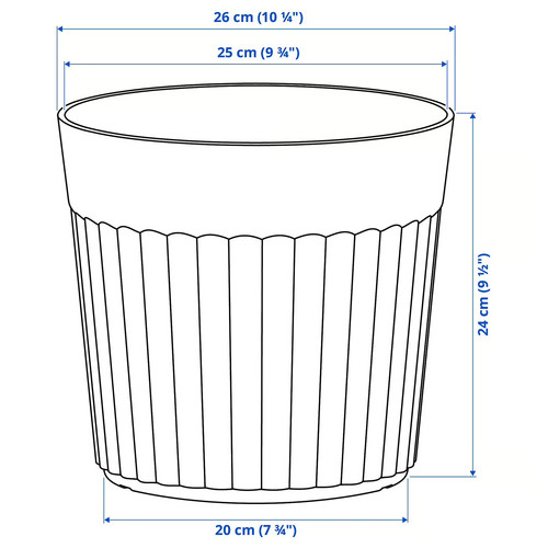 FRÄKENVÄXT Plant pot, in/outdoor/deep green, 24 cm