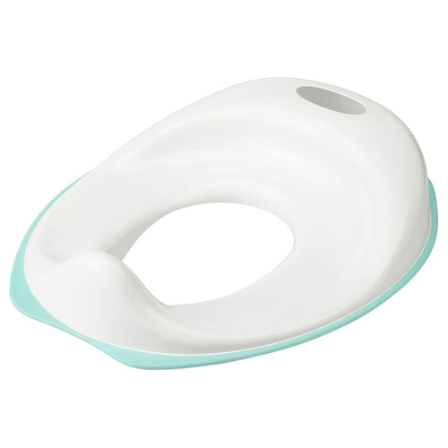 TOSSIG Toilet seat, white/turquoise
