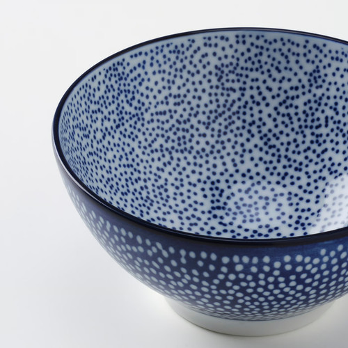 ENTUSIASM Bowl, patterned, blue, 12 cm, 4 pack