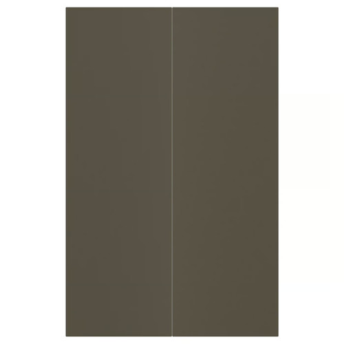 HAVSTORP 2-p door f corner base cabinet set, brown-beige, 25x80 cm