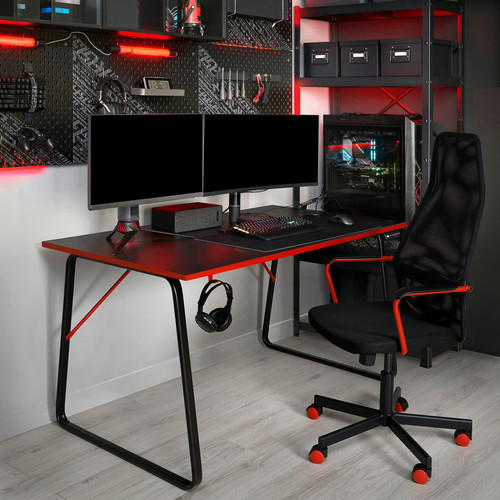 HUVUDSPELARE Gaming desk, black, 140x80 cm