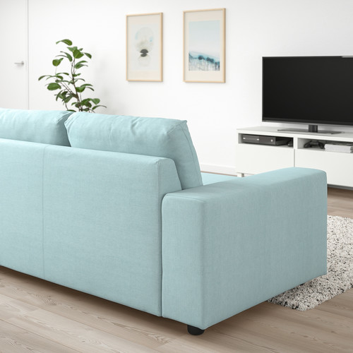 VIMLE Corner sofa, 5-seat, with wide armrests/Saxemara light blue
