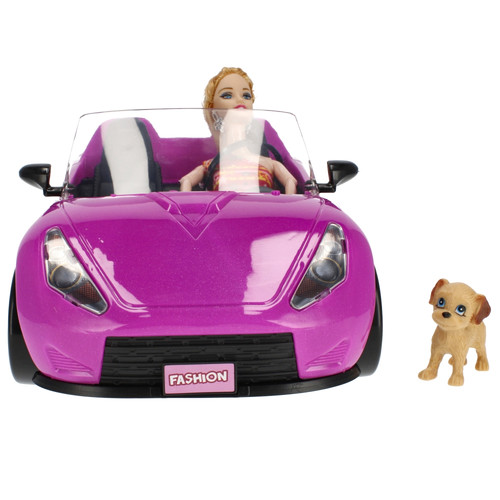 Fashion Girl Travel Doll Convertible Car 3+