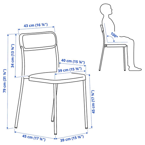 VIHALS / VIHALS Table and 4 chairs, white white/white, 125x74 cm