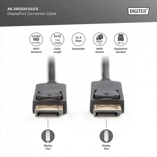Assmann DisplayPort1.2 Cable 1m DP/DP M/M