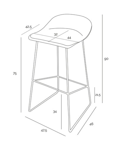 Bar Stool Molly High, black