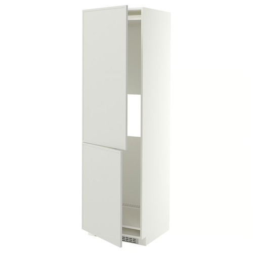 METOD Hi cab f fridge or freezer w 2 drs, white/Aspudden light grey, 60x60x200 cm