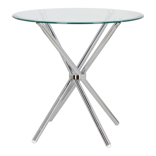 Dining Table Ufo 90cm, transparent/chrome
