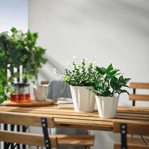 KVASTSPIREA Plant pot, in/outdoor/off-white, 9 cm