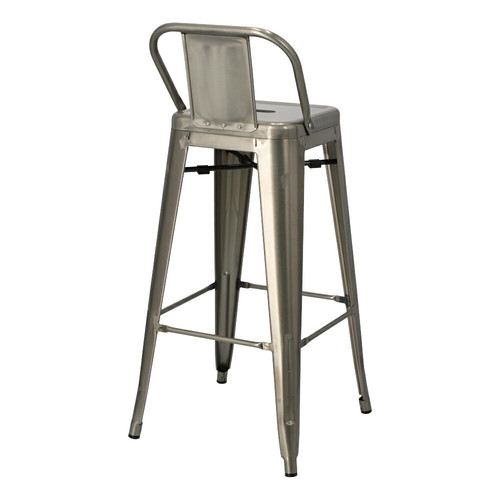 Bar Stool Paris Back Short 75cm, metallic