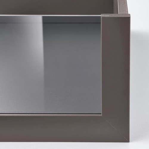 KOMPLEMENT Drawer with glass front, dark grey, 50x58 cm