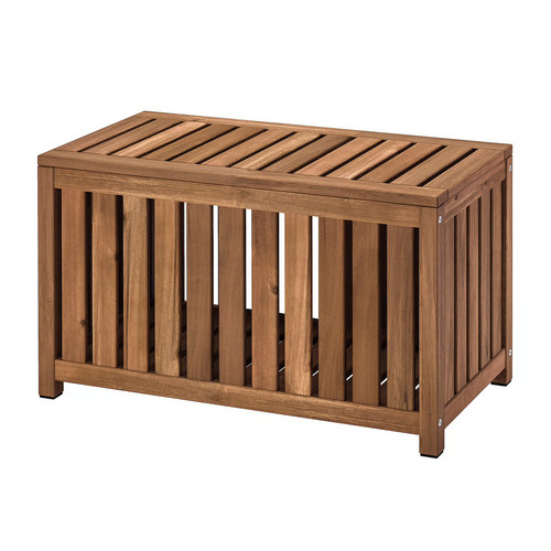 NÄMMARÖ Storage box, light brown stained indoor/outdoor, 80x40x45cm