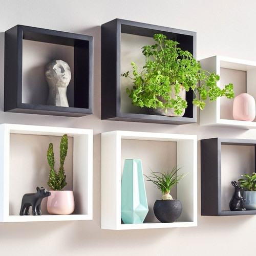 Form Wall Shelves Rigga Set of 3, black