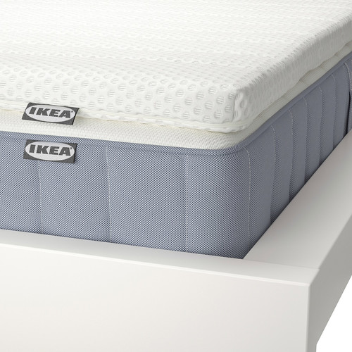 VALEVÅG Mattress and mattress pad, firm light blue/Nisseholm white, 160x200 cm