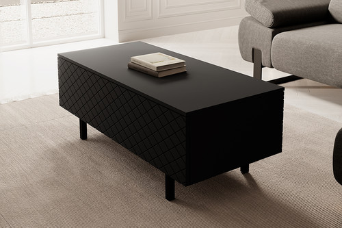 Coffee Table with Storage Scalia II 120, matt black, black legs