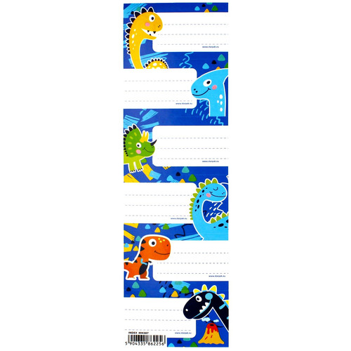 Label Stickers for Notebooks 25pcs Dino, assorted