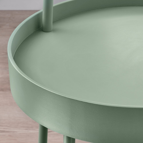 BURVIK Side table, light grey-green, 38 cm