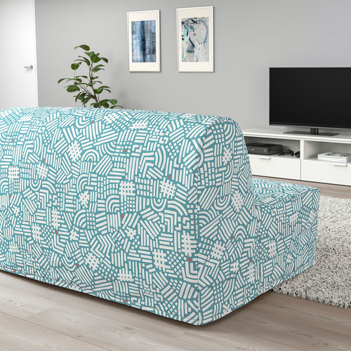 LYCKSELE HÅVET 2-seat sofa-bed, Tutstad multicolour
