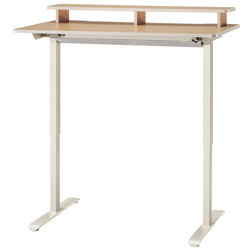 TRAVSPORT Desk sit/stand, electric oak effect/beige, 120x70 cm