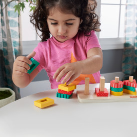 Fisher-Price Wood Toddler Toy Shape Stacker HXV05 2+