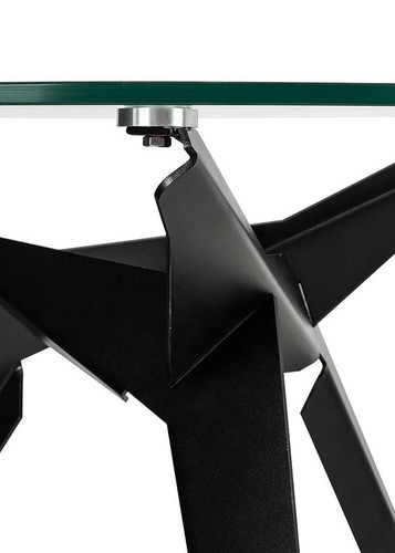 Dining Table Troy 90cm, transparent/black